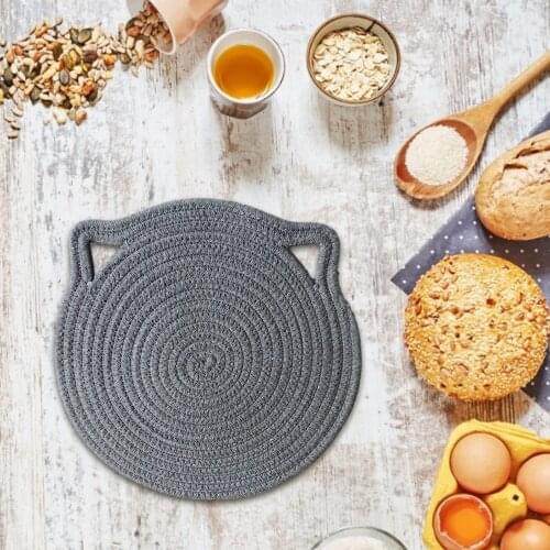 Boho Coaster Tabletop Centerpiece Placemat Cat Ear Design Cotton Cup Mat Pad For Pot Mats Table Mats Non-slip Insulation Mats