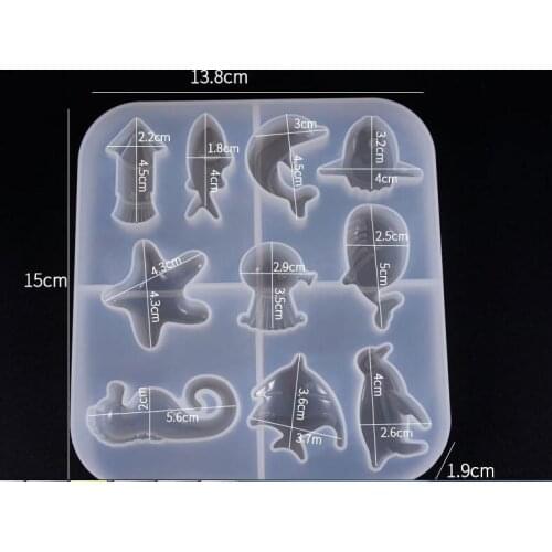 Crystal UV Epoxy resin Mould DIY Jewelry Ocean Wind Series Creative Starfish Penguin Collection Silicone Molds craft display