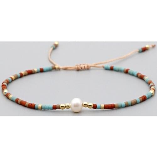 2021 Summer Bracelet Beach Jewelry Myuki Beads bracelet Hand-woven Natural Pearl Friendship Armband Charm Pulseras Boho Jewelry