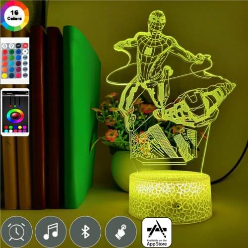 Hot Marvel Hero Avengers Iron Man Spider Man LED 3D Night Light for Children Touch Sensor LED Desk Lamp Avengers Lampara Gifts