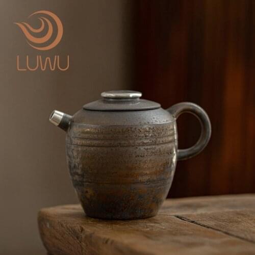 LUWU bronze ceramic teapot silver tea kettle chinese kung fu tea pot 170ml