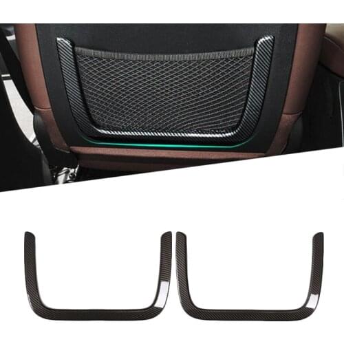 For BMW X3 G01 2018 Matte Front Seat Back Net Pocket Cover Frame Decoration Sticker Trim Interior ABS Accessories Carbon Fiber