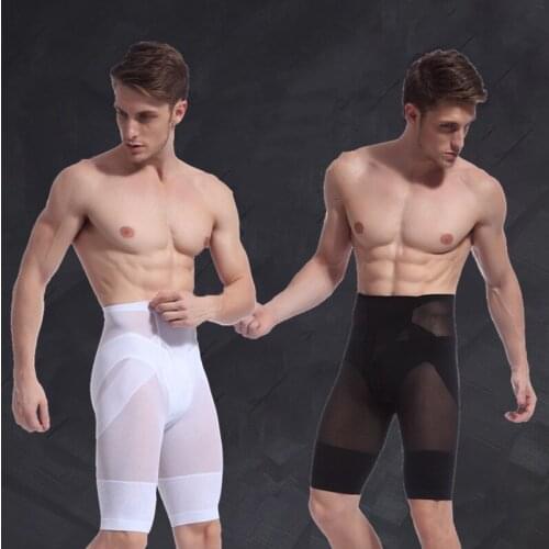High Waist Men Body Shapers Pants Slimming Compression Double Layers Quick Dry Body Shaper Abdomen Tummy Control Underwear