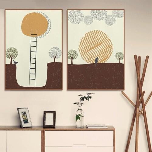 Forever Chasing The Sun Quote Canvas Painting Poster Abstract Tree Wall Art Print Poster Modern Wall Pictures Bedroom Home Decor