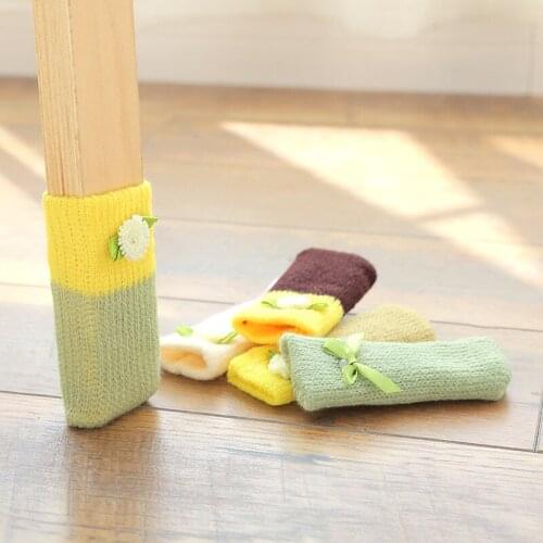 4pcs Chair Leg Socks Cloth Floor Protection Anti-skid Furniture Feet Sleeve Cover Table Foot Cat Scratching