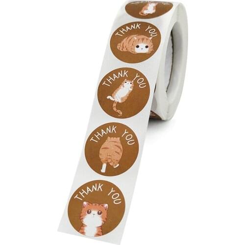 Newly Kids Cartoon Animal Sticker Roll 500-Count Stickers Round Teacher Encouragement Motivational Lable Sticker for Teacher