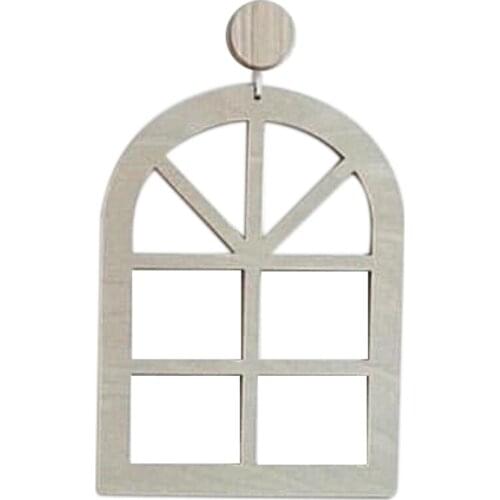 Hollow Window Wood Crafts for Childrens Room Natural Wooden Slices Embellishment Home Decor Photography Props