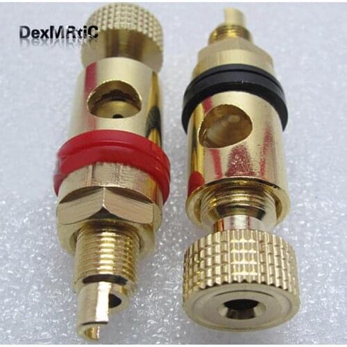 A pair of Banana connector Gold-plated Banana plug sockets Copper supply terminal for Stereo speakers New