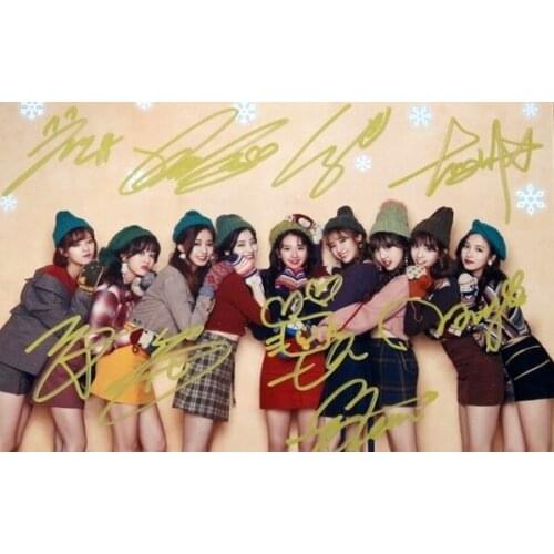 Signed TWICE autographed group photo MERRY & HAPPY 6 inches freeshipping 122017A