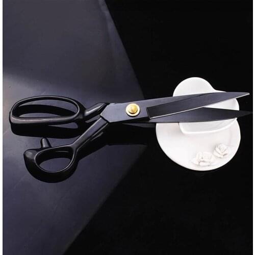 Professional Tailor Scissors Black Cutting Scissors Vintage Stainless Steel Fabric Leather Cutter Craft Scissors For Sewing