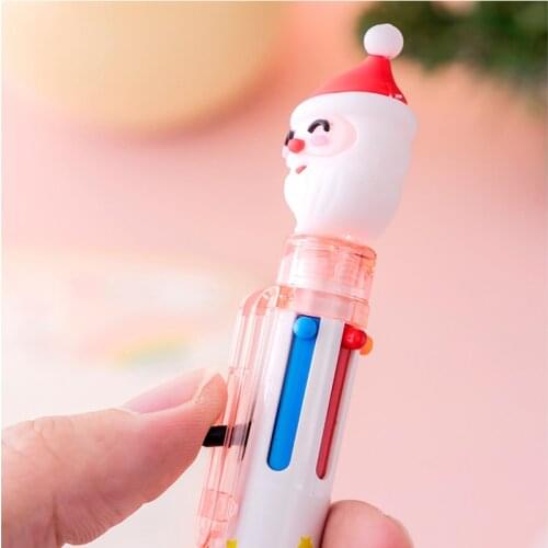 6/10 Color Kawaii Christmas Series Cartoon Press Ballpoint Pen School Office Writing pen Supplies Stationery Children Gifts