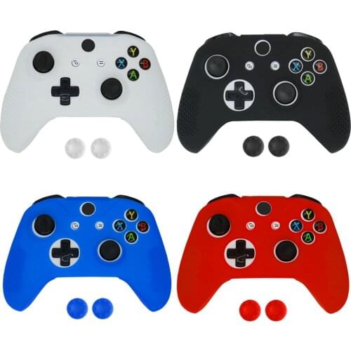 Bevigac Silicone Protective Joystick Joypad Gamepad Case Skin Cover for Xbox One Xbox 1 Slim Controller with 2 Thumb Grips Caps