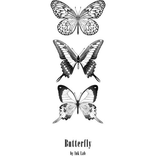 60MM×40MM butterfly tattoo stickers waterproof men and women lasting arm clavicle dark goth