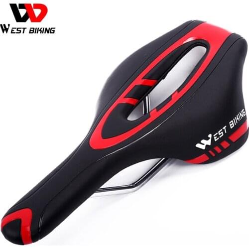 WEST BIKING Bicycle Saddle Breathable Damping MTB Road Bike Cushion Ultralight Cycling Bike Seat For Men Bicycle Accessories