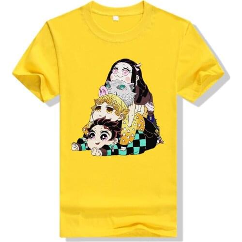 Womens T-shirts Demon Slayer Kimetsu No Yaiba Vogue 90s Ulzzang Summer Fashion Graphic Tee Japanese Loose Treetwear Style
