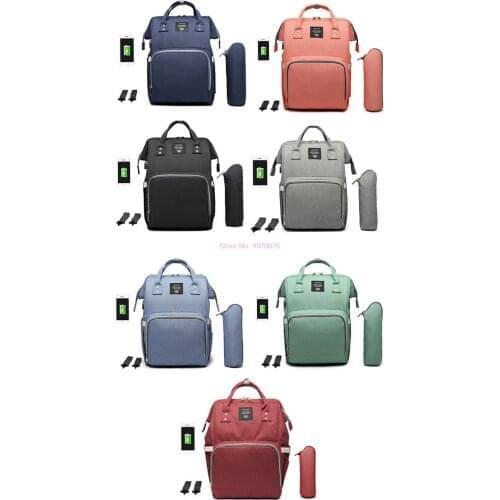 DHL 20pcs USB Mummy Maternity Nappy Bag Brand Large Capacity Baby Bag Travel Backpack Designer Nursing Bag for Baby Care