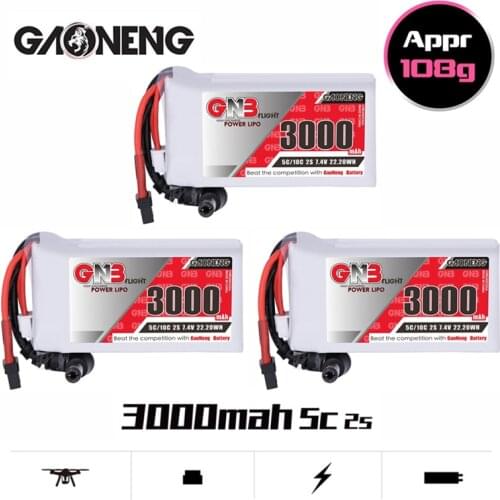 1-3PCS GNB 3000MAH 2S 5C 7.4V Lipo Battery Power Indicator for Fatshark Glasses Dominator Skyzone Aomway FPV Goggles RC Drone