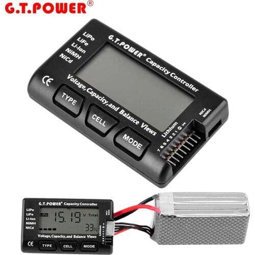 1pcs G.T.Power 2-7S Digital Battery Capacity Checker Tester For RC LiPo LiFE Li-ion NiMH Nicd Battery Car Truck Quadcopter Toys