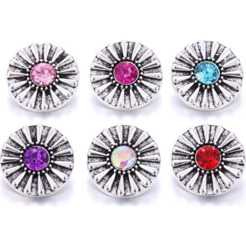 10pcs/lot 2019 New Style Flower 18mm Metal Snap Buttons Jewelry Vintage Ginger Button Snap Fit 18mm Snap Jewelry Bracelet