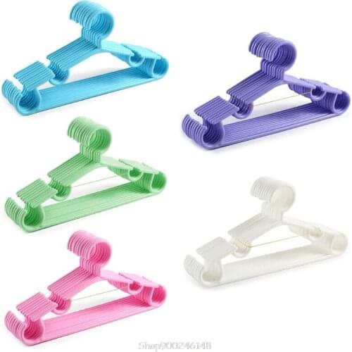 10Pcs/Set Portable Children Clothes Hanger Toddler Baby Coat Plastic Hangers Hook for Kids Clothing Organizer O26 20 Dropship