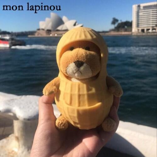 12cm Cute Peanut Rat Doll Soft Mini Mouse Toy Kids Toy Japanese Anime Peanut Hulled Rat Plush Toys Funny Gift For Children