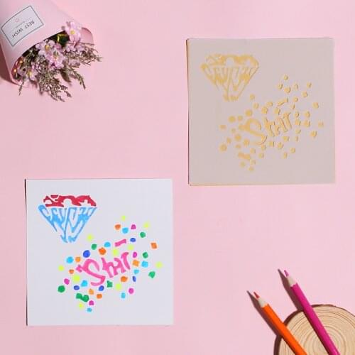 13*13 Diamonds Layering Stencils graffiti hand copied board hollowed out diy photo album graphic spray painting tool