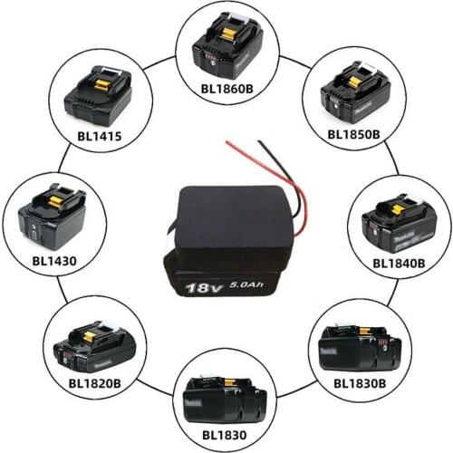 1X for Makita 18v BL Series Lithium Ion Battery Base DIY Outlet Connection Output Adapter Lithium Battery Converter Tools Black
