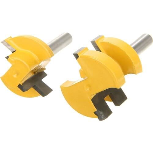 2pcs Carbide Steel Router Bit 2 Bit Tongue And Groove Router Bit 1/4" Shank Woodworking Chisel Cutter Milling Cutter