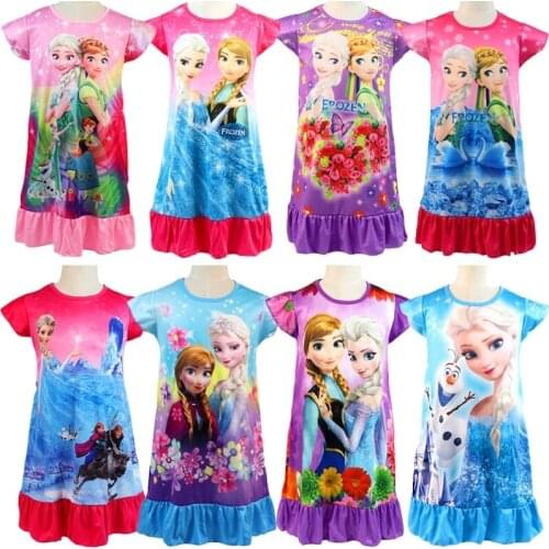 2021 Summer Dress Frozen2 Anna Elsa Princess Girl Dress Birthday Baby Girl Dress Kids Vestido Girls Clothes Children Dresses