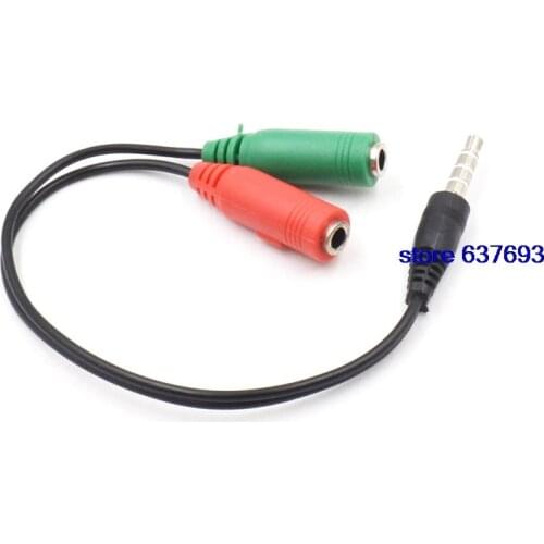 3.5mm Jack Male Jack Cable 1 to 3.5mm Femal Jack and Microphone Jack Female Adapter Cable Connector for Audio Line Cable