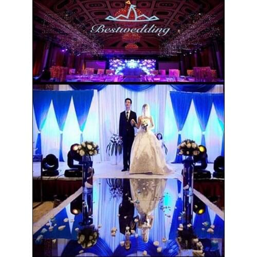 30m Per Roll 1.2 m Wide Luxury Wedding Backdrop Decor Mirror Carpet Gold Silver Double Side Aisle Runner For Party Decoration Su