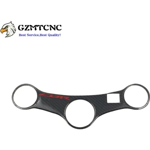 Carbon Fiber 3D Decal Pad Triple Tree Top Clamp Upper Front End Steering Cover Sticker For Honda CBR600 CBR 600 F4i 2001-2007