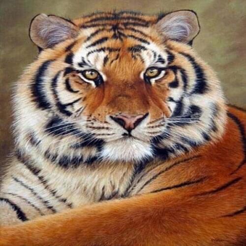 5D Diy Diamond Painting Cross Stitch Full Embroidery Tiger 3D Mosaic Pattern Rhinestone Pasted Needlework Resin Animals Home Dec