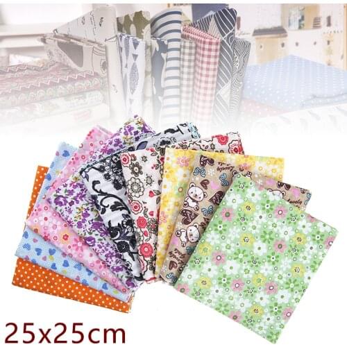 7pcs New 25*25cm Assorted Pattern Floral Cotton Fabric Cloth DIY Crafts Sewing For Handmade Material Patchwork