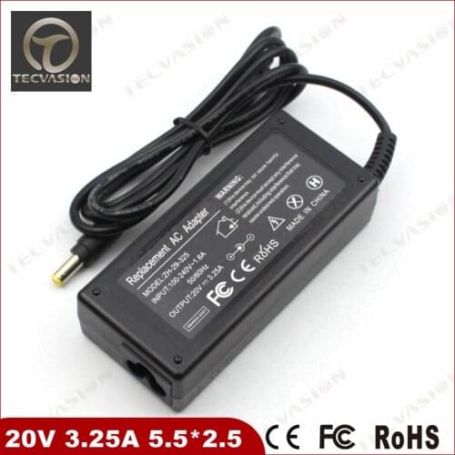 20V 3.25A 5.5*2.5mm Laptop AC Adapter For FUJITSU LS 1115C Lenovo IBM Z500 B470 B570e B570 G570 G470 Z500 G770 V570 P500 Charger