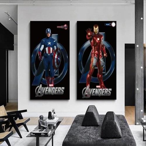 Watercolor Marvel Superhero Movie Canvas Painting Captain America Posters and Prints Wall Art Pictures for Kid Living Room Decor