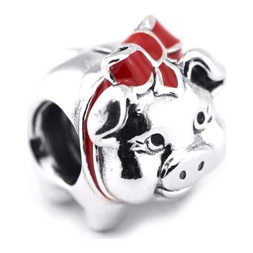 Animal Charm 925 Sterling Silver Piggy Bank Beads for Jewelry Making DIY for Women Men Gift Fit Charms Bracelet Necklaces 02329