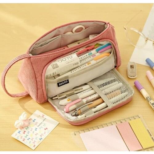 Pencil case Large Capacity Corduroy Pencil Cases Bags Pouch Creative Pen Box Case School Office Stationary School Supplies