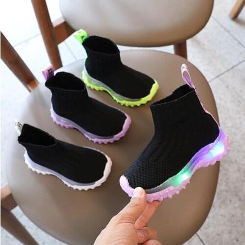 Kids Toddler Shoes Led Glowing Sneakers With Light Children Running Shoes Non-slip Fashion Luminous Sport Shoes For Girls Boys