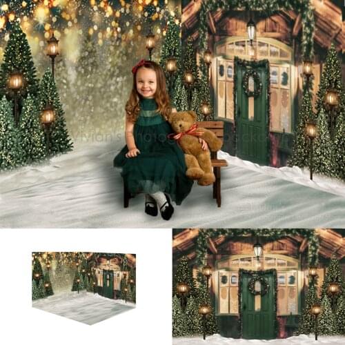 Christmas Room Forest Photography Backdrop Child Kids Photo Trees Snowy Scene Street Festival Props Family Baby Photostudio