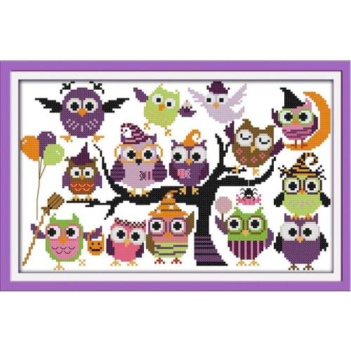 Interesting Halloween(1) Home Decorations Child DIY Handmade DMC Cross Stitch Needlework Embroidery Counting Pattern on Canvas