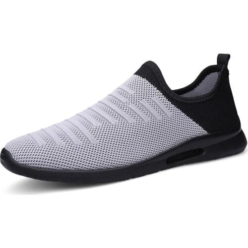 Slip On Mens Sneakers Lightweight Casuali Shoes Breathable Mesh Sports Athletic Outdoor Walking Footwear Black Red Tennis 45 46