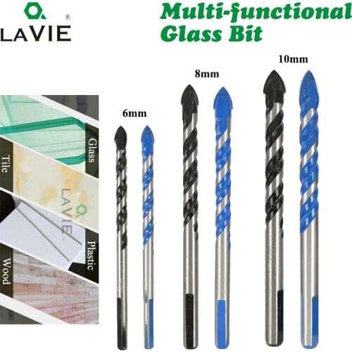 LAVIE 6mm 8mm 10mm Triangle Ceramic Drill Bit Multi-functional Concrete Drilling Glass For Tile Glass Marble Pawer Tool DB02057