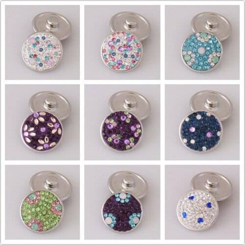 Fashion beauty flowers dots 18MM Rhinestone&clay manual snap buttons Shambala snap buttons fit DIY 18mm snap jewelry wholesale