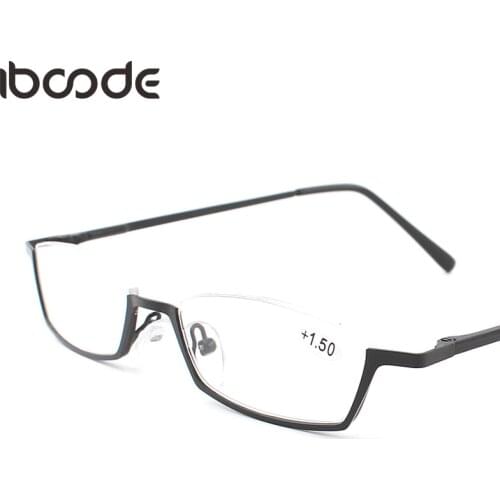 Iboode Reading Glasses Half Frame Stainless Steel Men Women Presbyopic Eyeglasses Spectacle Mirror +1.0+1.5+2.0+2.5+3.0+3.5+4.0