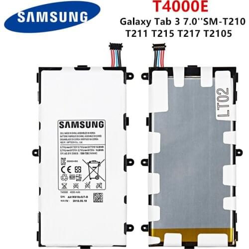 SAMSUNG Orginal Tablet T4000E Battery 4000mAh For Samsung Galaxy Tab 3 7.0'' T211 T210 T215 T217A SM-T210R T2105 P3210 P3200