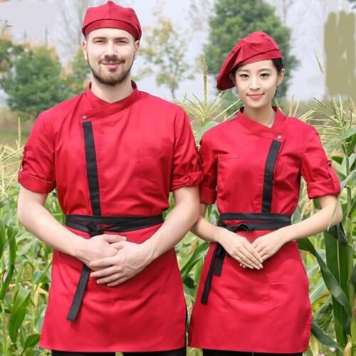 Autumn and winter hotel catering work clothing men and women restaurant service staff staff long - sleeved hot pot shop uniforms