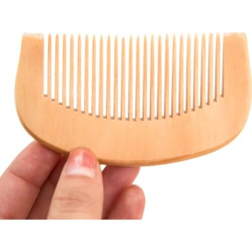 Peach Wood Thickened Curved Pocket Hair Comb Massage Anti-Static Fine-Tooth Salon Styling Tool Hairdressing Barbers Brush 1Pc