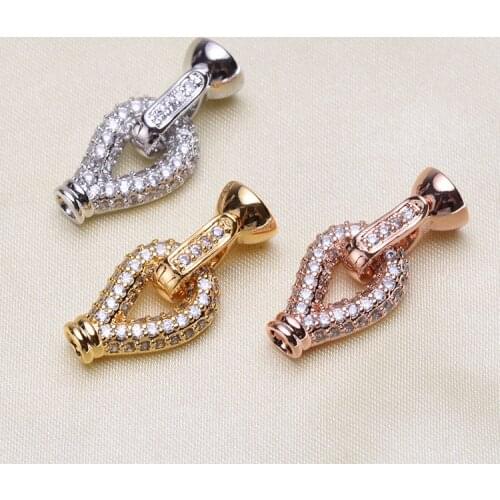 Jewelry Making Supplies High Quality Copper Zirconia Rhinestone Findings DIY Long Pearls Necklace Pendant Accessories Spacers