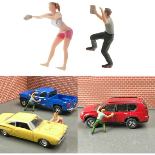 RaceMedal 1:64 Diorama Car Wash Doll Character Outdoor For Siku